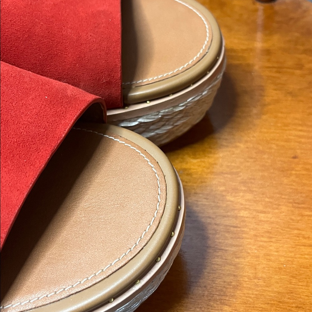 NWOT FitFlop Eloise Espadrille Suede Wedge Slide in Red Size 7 - Picture 12 of 12